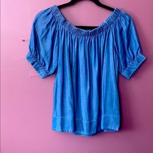 Kate Spade Off the Shoulder denim top